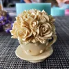 HC0120 Flower rose cup silicone mold soap mould Flower handmade soap making molds candle mold 1