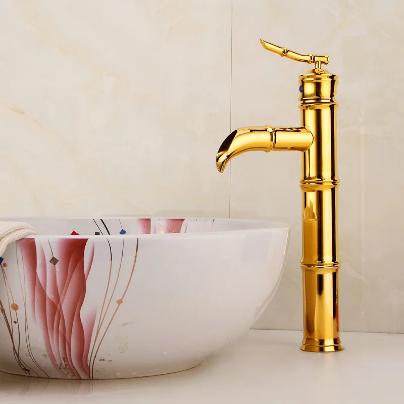 

Jing Yan European gold art basin faucet supporting platform basin faucet