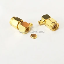 1 шт. SMA Штекер РЧ коаксиальный модем переходной разъем кабель припоя RG405, 08" под прямым углом анодированные золотом