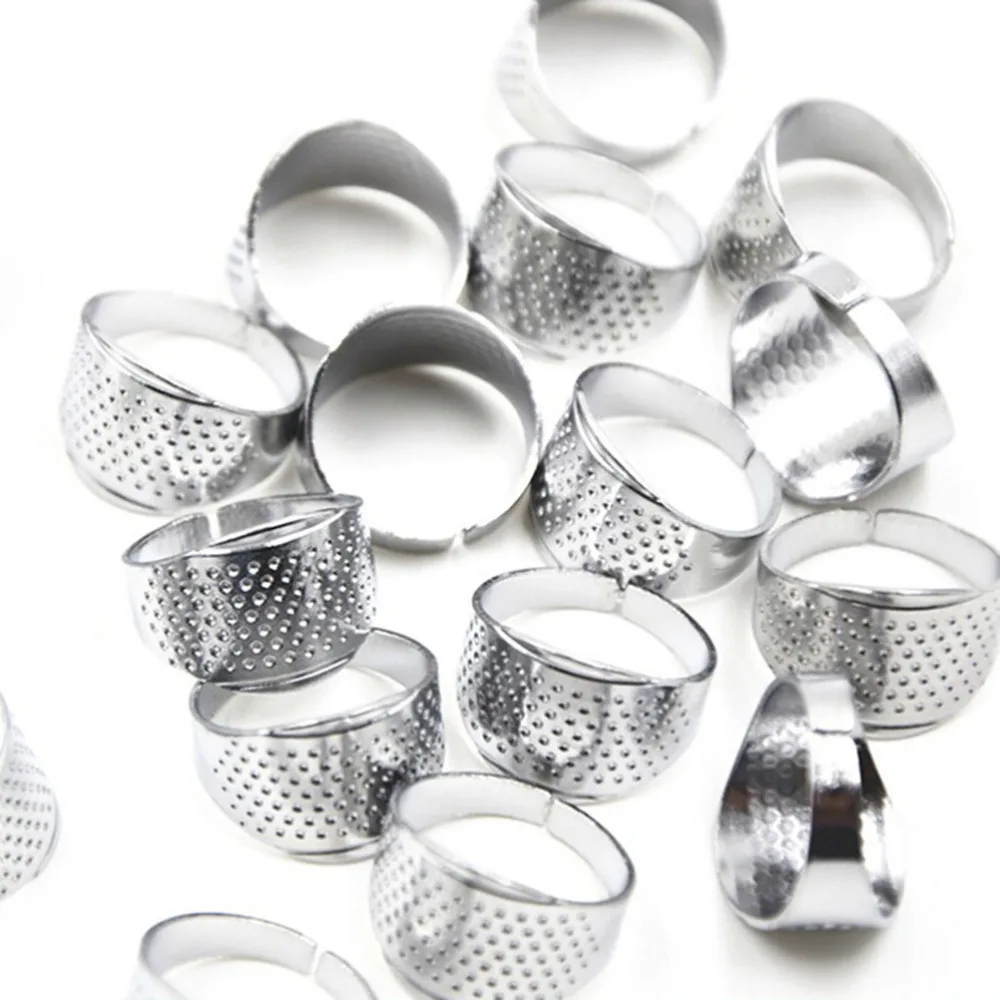 

NEW 5pcs/set Household Sewing DIY Tools Household Quilting Craft Accessories Silver Ring Thimble Finger Protector Wholesale