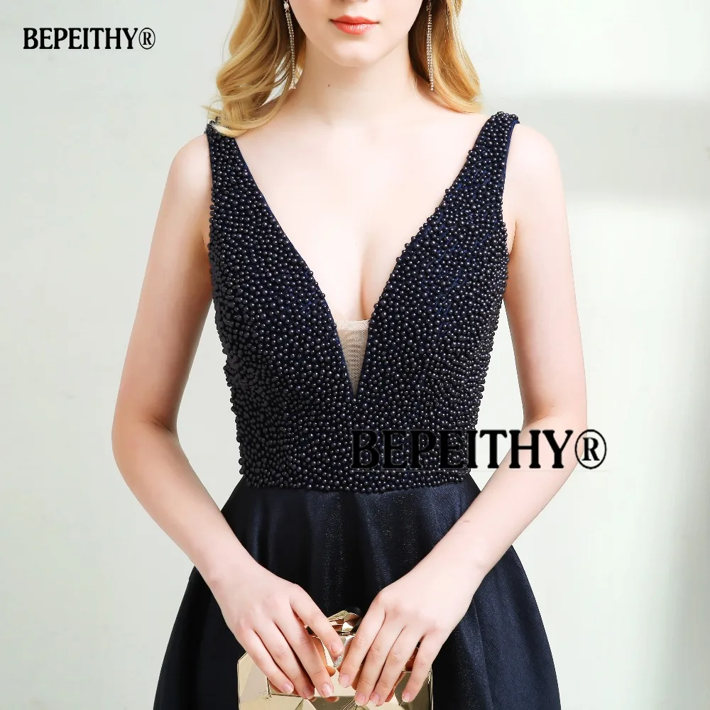 Сексуальное длинное вечернее платье с открытой спиной, vestido de festa, новые платья для выпускного вечера с жемчугом