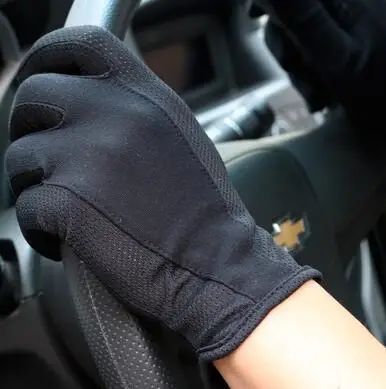 Мужские весенне-летние тонкие перчатки для вождения, летние солнцезащитные тонкие перчатки для сенсорного экрана, мужские Нескользящие спортивные перчатки R384 - Цвет: black