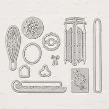 

Eastshape Christmas Dies Stamps Sled Snowflake Backdrops Scrapbook Album Cutting Dies Rubber Stamps Stencil Embossing New