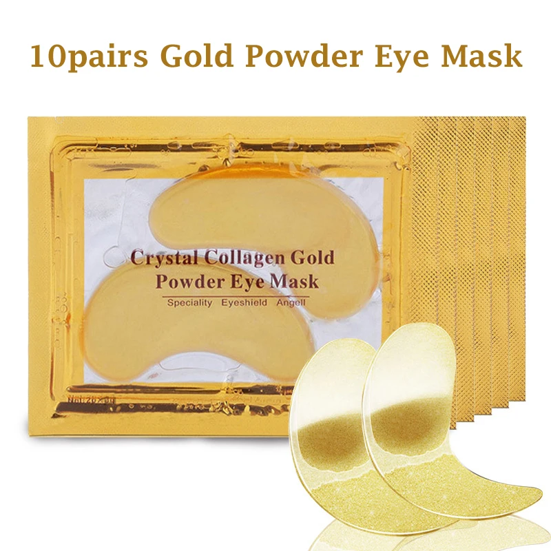 Brainbow 10 пар кристаллическая коллагеновая Золотая пудра маска для глаз против старения/темные круги/отечность увлажняющие маски для глаз коллагеновые накладки