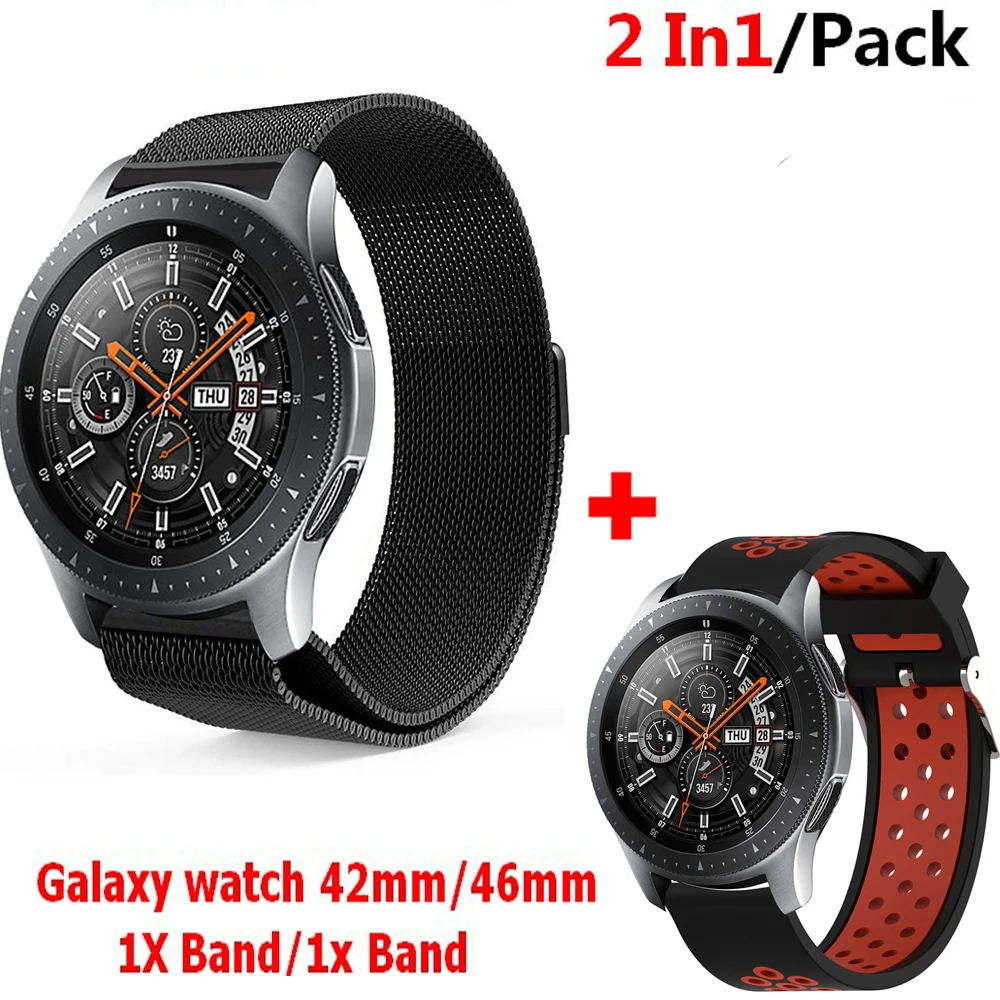 Ремешок Миланская петля для Samsung Galaxy Watch 42 мм 46 браслет 2 шт./лот Ширина 20 мм/22