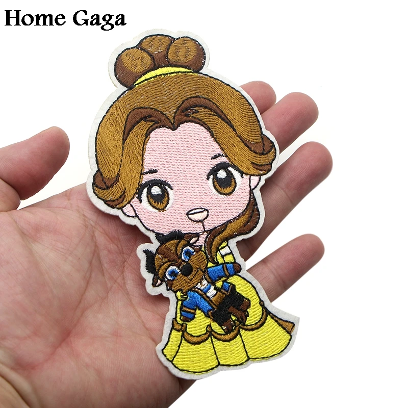 Homegaga нашивки "Красавица и Чудовище" Сделай сам вышитые значки железные для шитья одежды аппликация аксессуары наклейка D1830