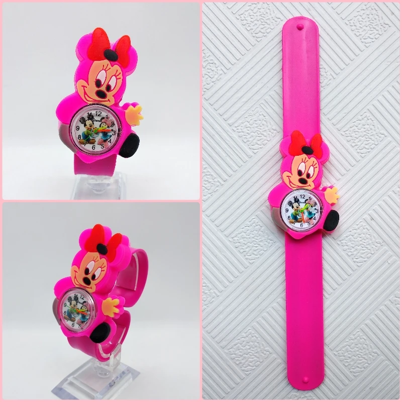 3D мультфильм Микки простые детские часы резиновый браслет Minnie кварцевые детские часы для девочек мальчиков часы детский сад подарок