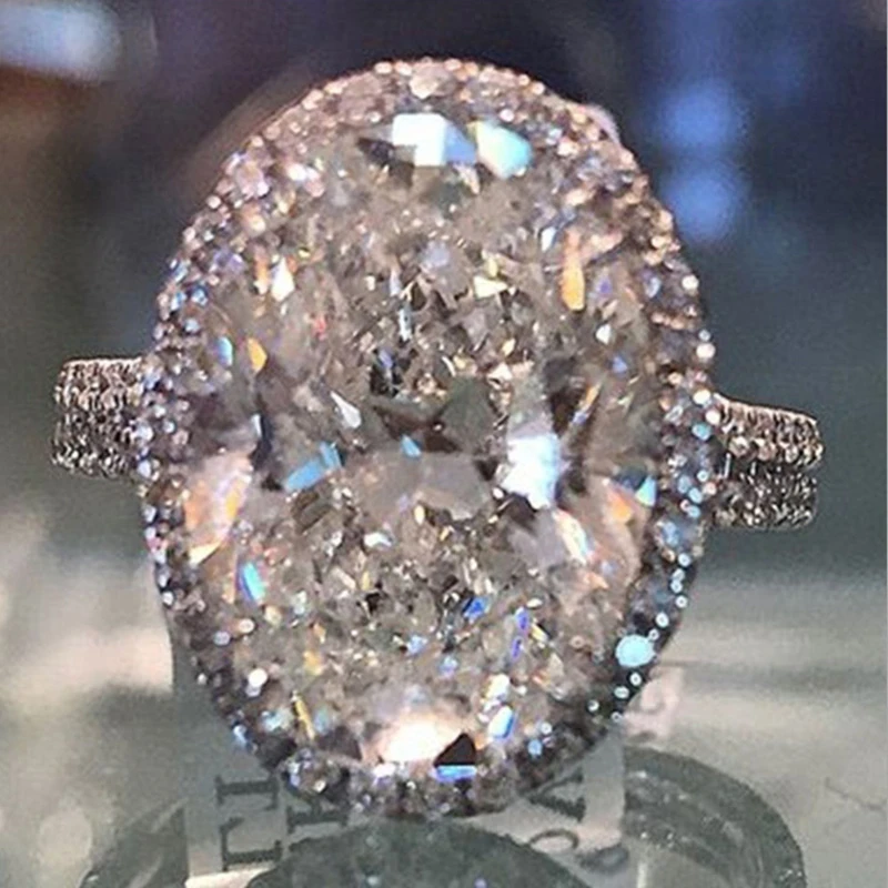 Европейская мода овальные обручальные кольца с большим камнем женские вечерние банкетные ювелирные изделия Роскошные Нежные женские обручальные кольца Anillos