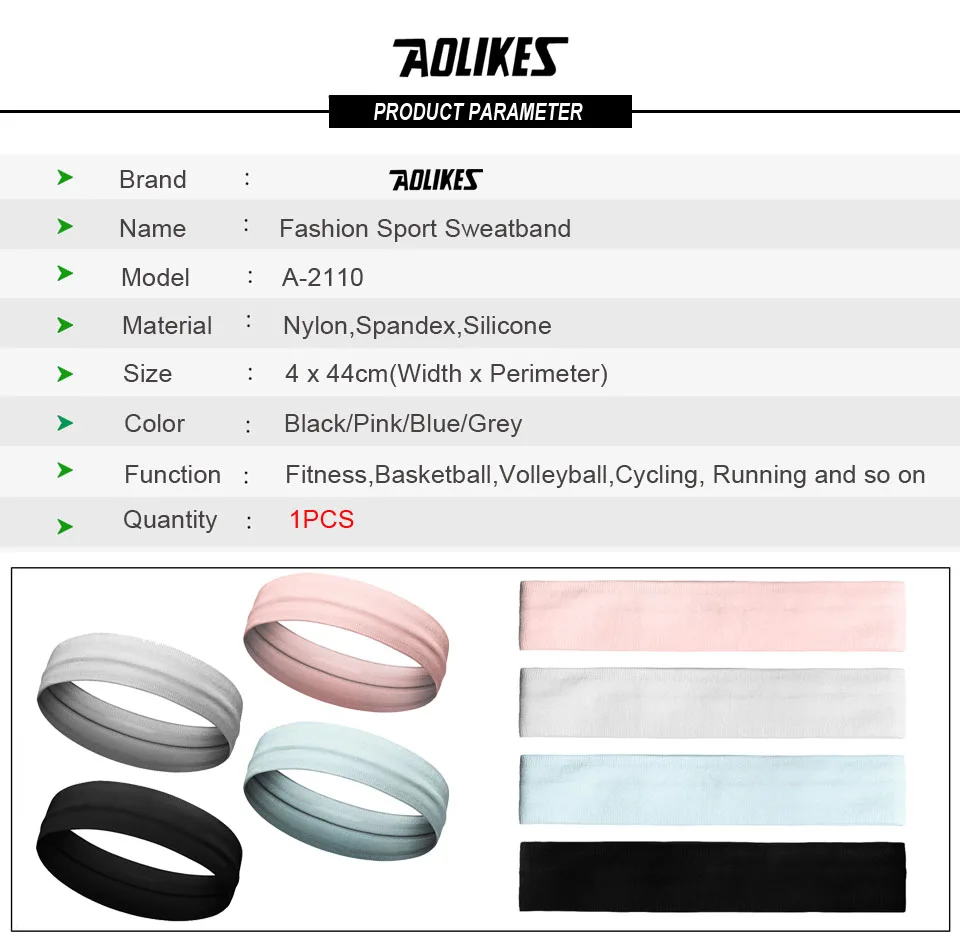 AOLIKES спортивная повязка на голову для мужчин и женщин, повязка на голову для мужчин и женщин, повязка на голову для бега, футбола, повязка на голову, нескользящая эластичная повязка на голову