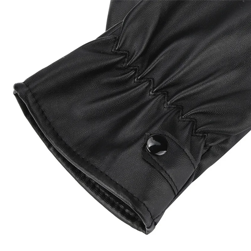  Men Fashion Warm Cashmere Leather Male Winter Gloves Driving Waterproof Hand Gloves guantes eldiven handschoenen 40FE1910