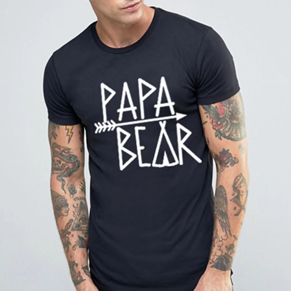 

Men T Shirt Letter Printed Papa/Mama/Baby Bear Tops Casual O Neck Short Sleeve Parent-child T-shirt for Father Mother Kids #1126