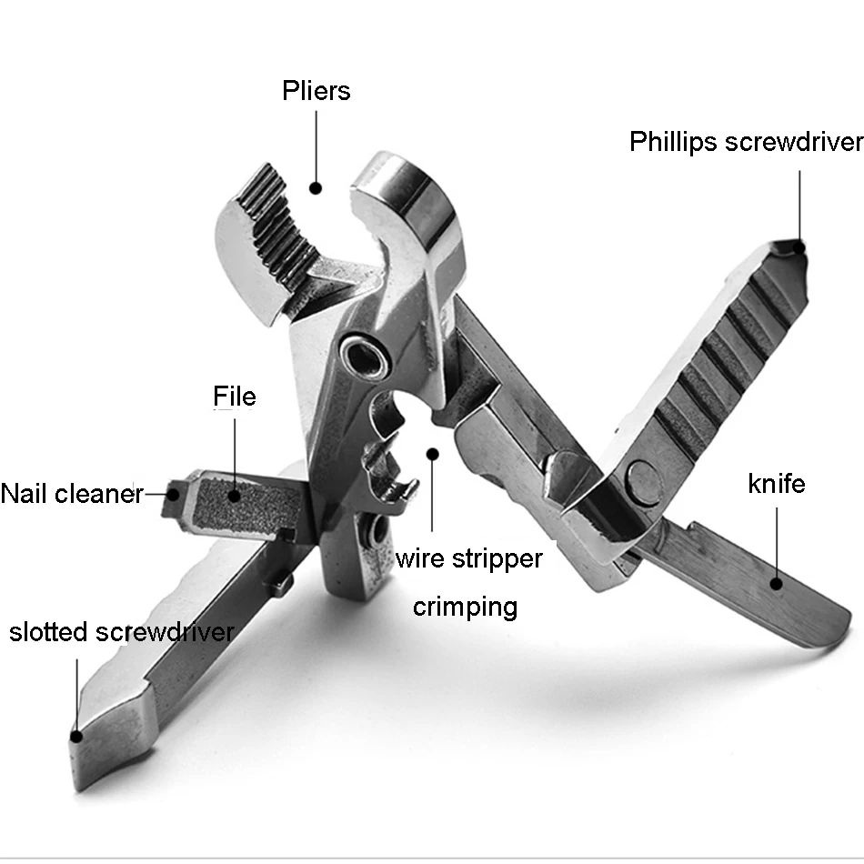 Многофункциональный наружный инструмент, оснащенный мини-плоскогубцами, застежка для ключей, Мобильная карта, цифровая отвертка, складной нож, Мультитулы