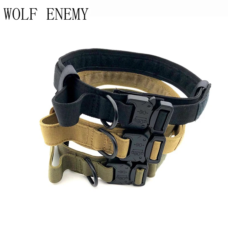 

1.5" Wide Military Nylon Dog Collar Outdoor Tactical Training Hunting Led Dog Collars Big Dogs Necklace