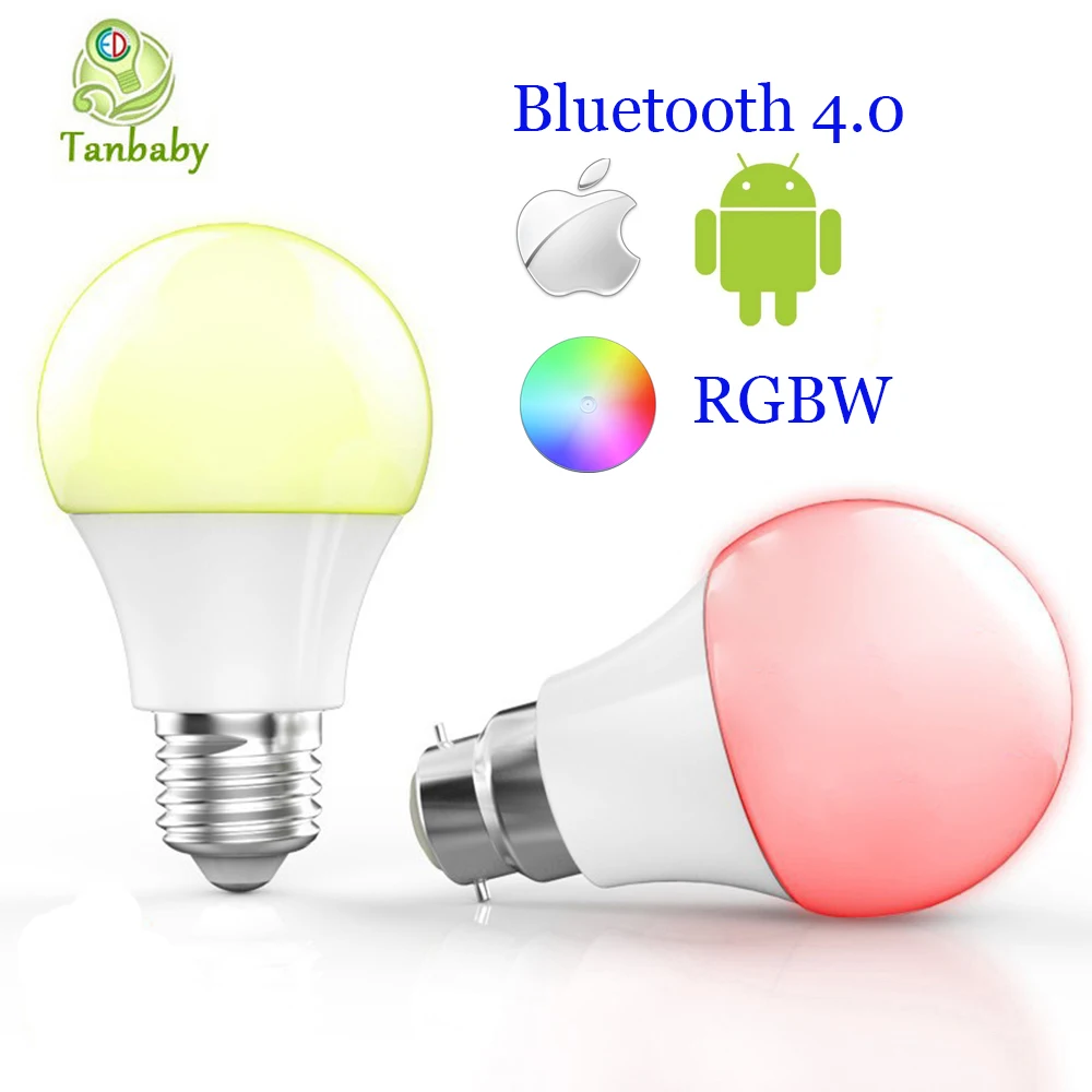 

Tanbaby E27 B22 Smart Bluetooth 4.0 Led bulbs 4.5W RGBW Dimmable intelligent lighting spot lamp