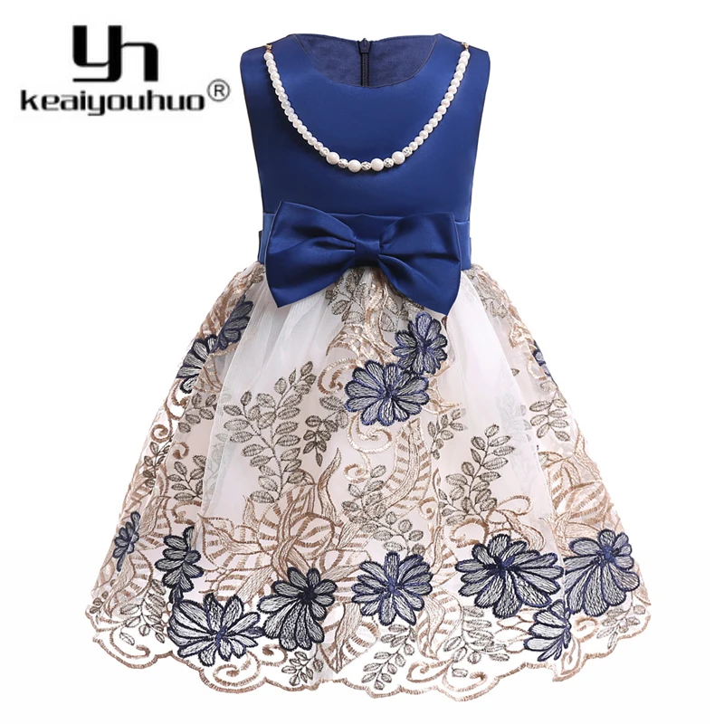 Летнее элегантное платье принцессы с цветочным узором для девочек Детские платья для девочек свадебные платья вечернее платье vestido