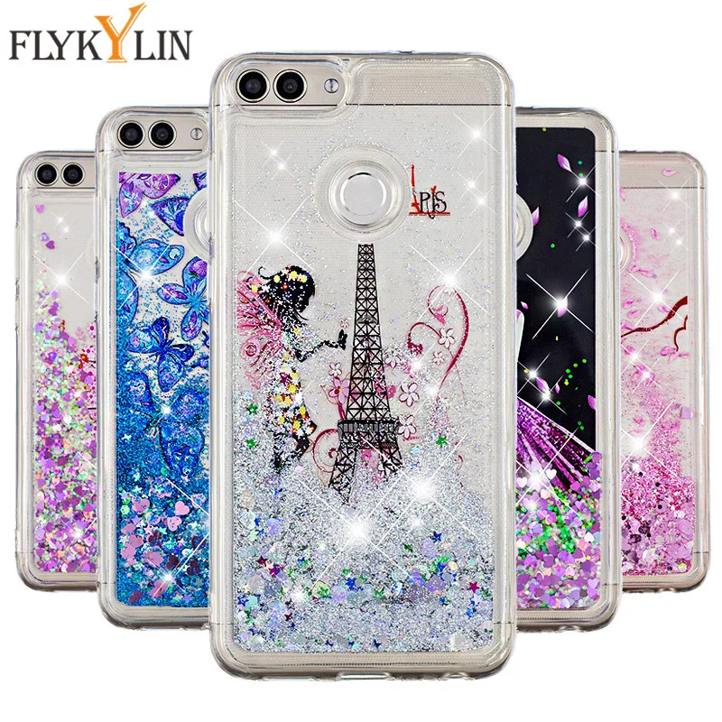 

For Huawei Honor 7C Case 5.7" Glitter Case for Coque Huawei Honor7C AUM-L41 Russian Version Cover Liquid Dynamic Soft Phone Case