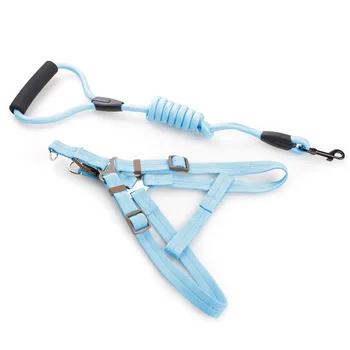 

2019 Summer New Dog Leads Harness Sets For Dog Walking Training Solid Color Leash Harness Sets Pets Supplier Free Shipping