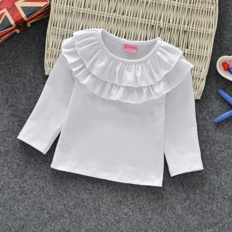Новая Cherry для маленьких девочек, блузка с длинными рукавами для девочек, дизайнерские рубашка на девочку KT-1813
