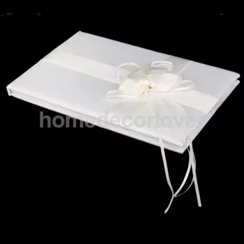 

5pcs Ivory Wedding Party Guest Book And Pen Ring Pillow Girl Flower Basket