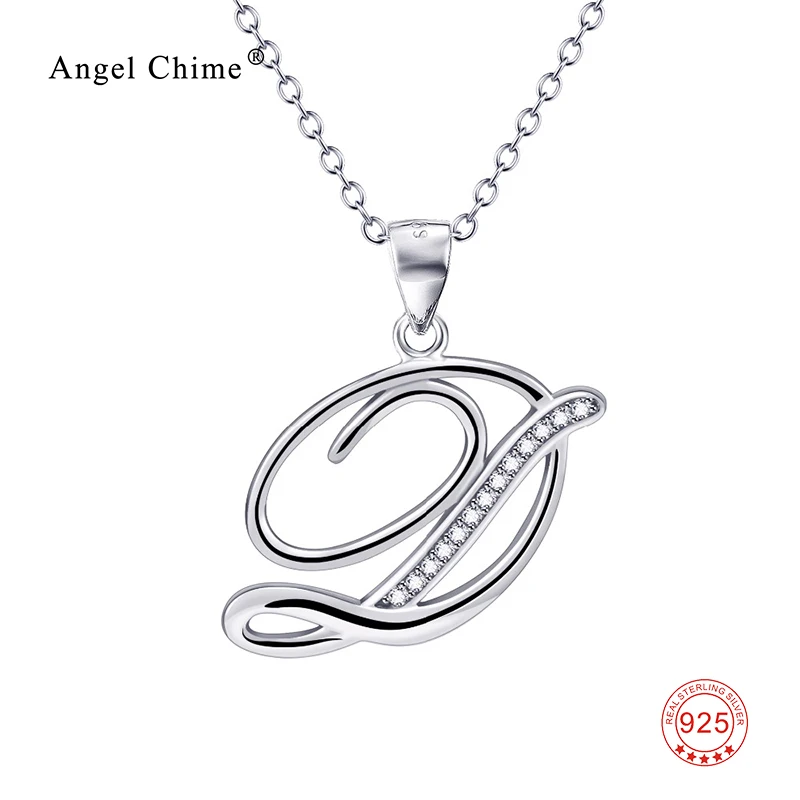 Женское колье из серебра 925 пробы с подвеской в виде буквы D|fashion necklace|necklace