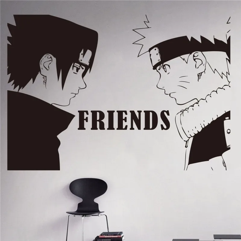 Free shipping Japanese Anime Naruto Naruto & Sasuke Wall Stickers Kids