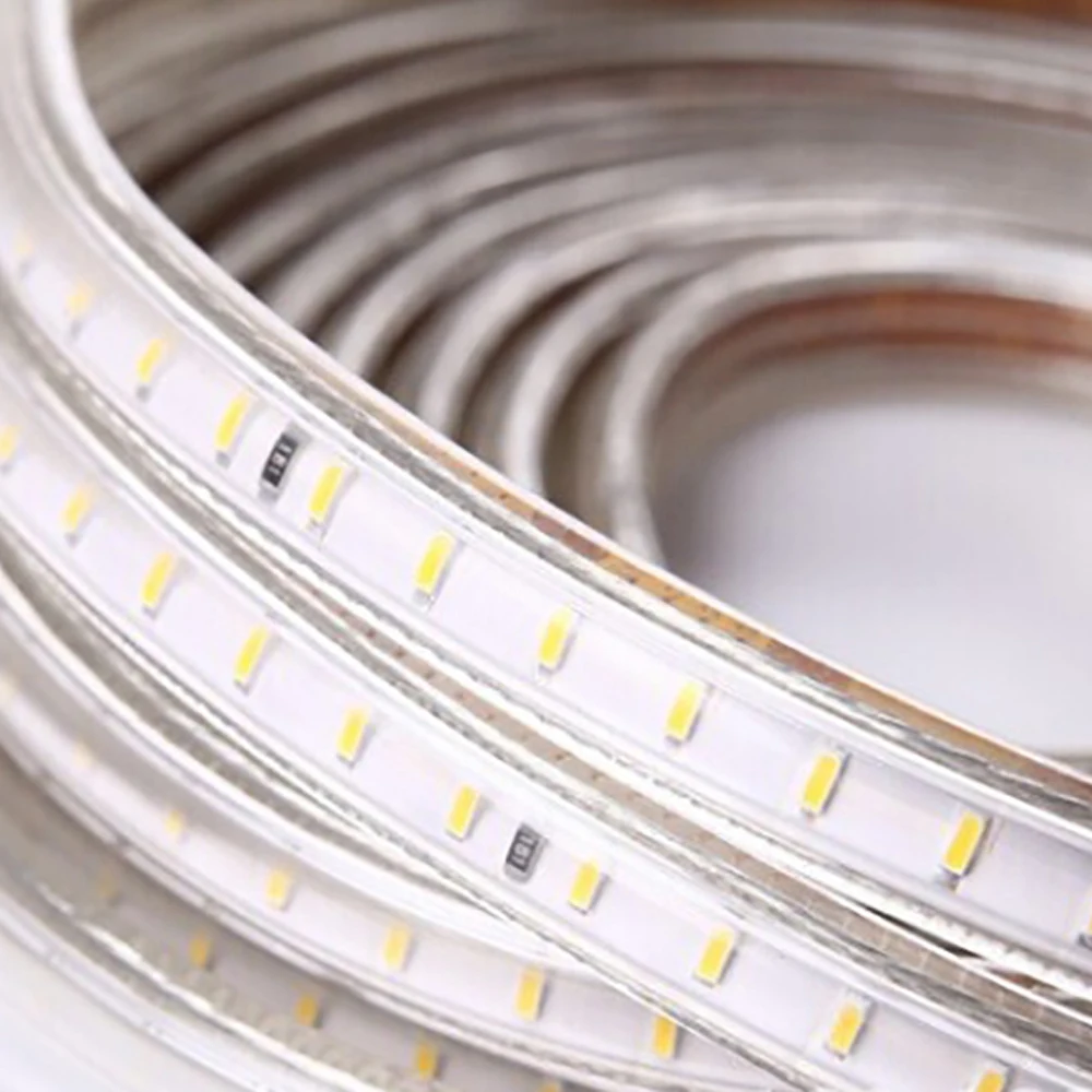 LAIMAIK SMD 3014 Светодиодная лента AC220V 120led/M IP67 водонепроницаемая светодиодная + вилка