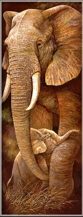 Animal Diamond Embroidery 5D DIY Pattern Elephant Cross Stitch Full Mosaic Home Decor | Дом и сад
