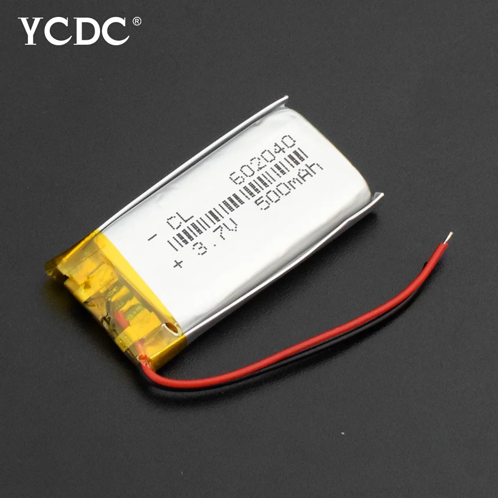 

1/2/4 Pieces 602040 500mAh Rechargeable Battery 3.7v Li Ion Po Lithium Polymer Batteries For Voice Recorder Backup Power PC