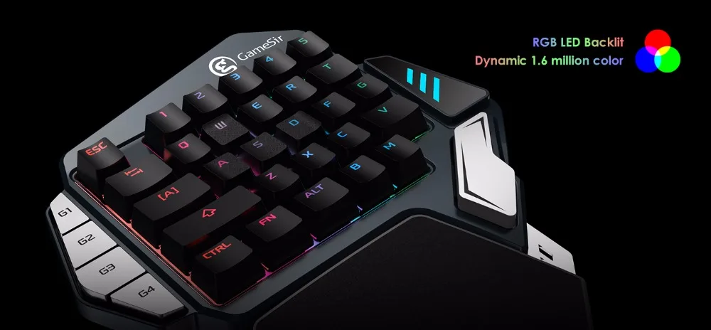 GameSir Z1 Bluetooth Беспроводная игровая клавиатура F телефоны, одна рука Cherry MX Красный переключатель RGB USB Проводная клавиатура/BattleDock для ПК