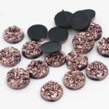 Новая мода 40 шт 12 мм цвета розового золота натуральный Рудный стиль плоская задняя Смола Кабошоны для браслета серьги accessories-V4-15