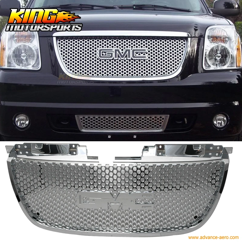 

For 2007-2012 07 13 GMC Yukon Denali Chrome ABS Front Upper Grill +Lower Grille 2008 USA Domestic Free Shipping Hot Selling