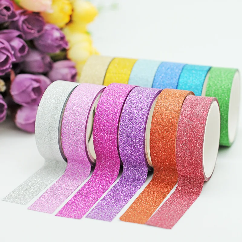 

2017 Scrub Glitter Washi Sticky Roll DIY Decor Scrapbooking Sticker Masking Paper Decoration Tape Adhesive School Supplies