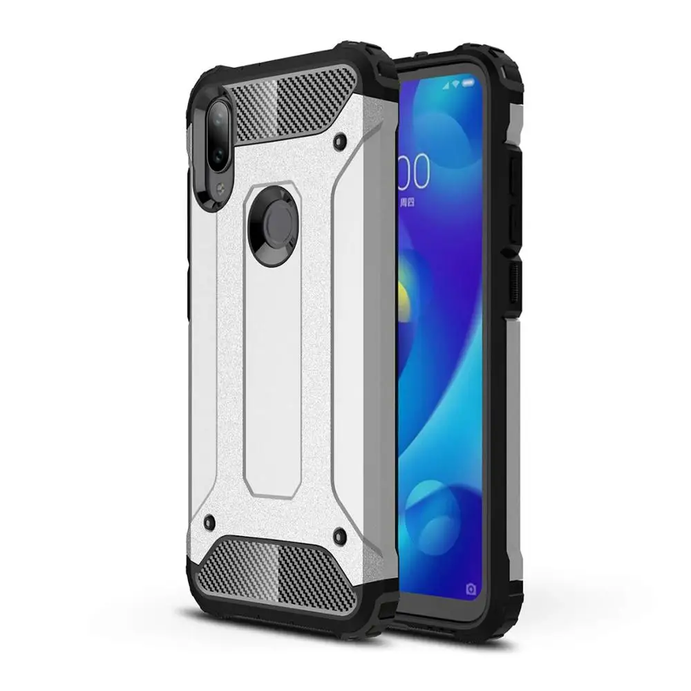 Armor Shockproof Case for Redmi 7 Note 7 6A Case Rigid Plastic Silicone PC Rugged Case Xiaomi Redmi 6A 7 Note 7 8 Pro Back Cover - Цвет: Silver Case