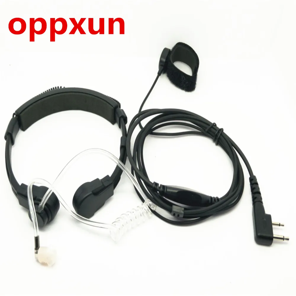 Oppxun горло контролируемых telesco 2 Pin PPT наушник радио гарнитура горло микрофон для ICOM IC-V8 IC-V82 walkie talkie