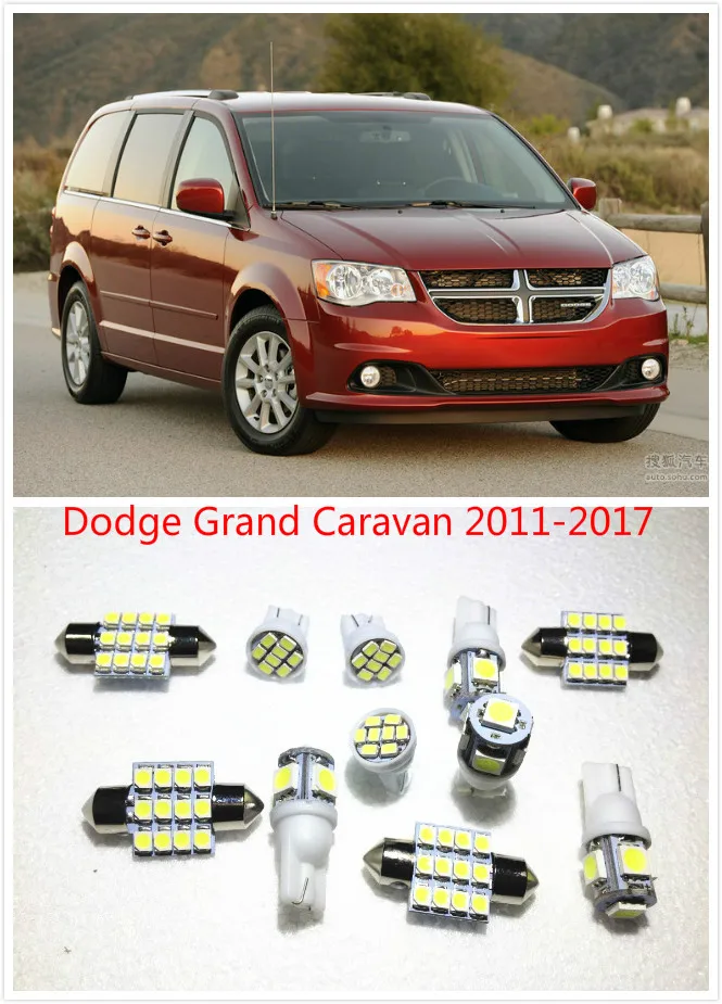 11 set White LED Lights Interior Package Map Dome For Dodge Dart Grand