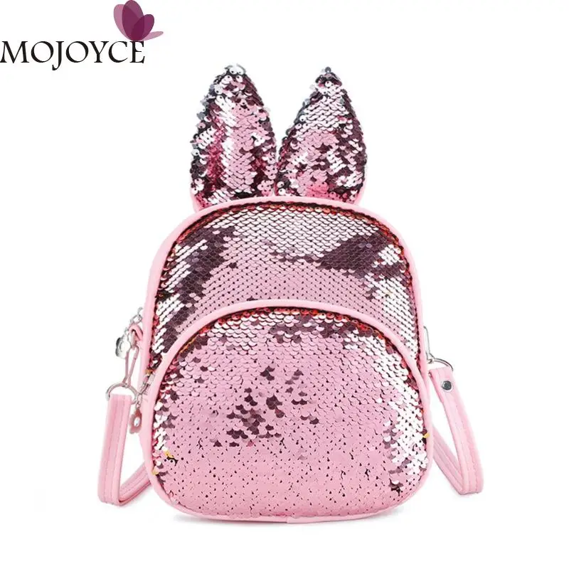 

Children Fashion Small Cute Sequin Rabbit Ear Shoulder Handbags Kids Girls Casual Simple Crossbody Messenger Bags mochila