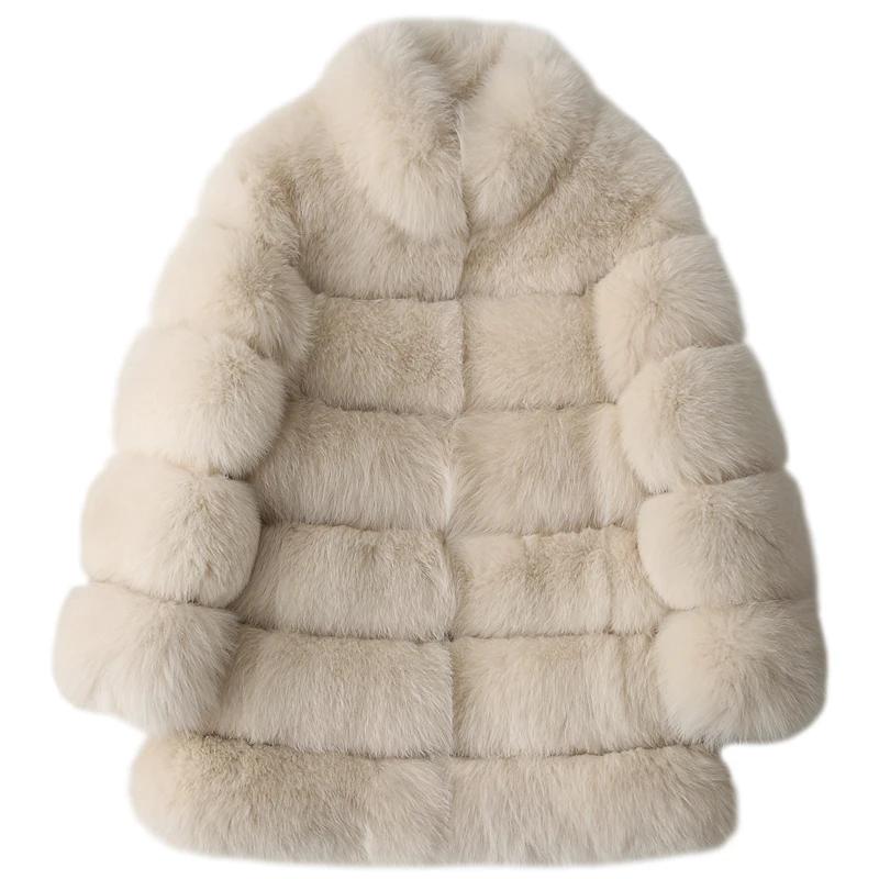 Осенне-зимнее Пальто утепленное пальто с искусственным мехом женские средней длины широкая полоса разделе лиса пальто с мехом
