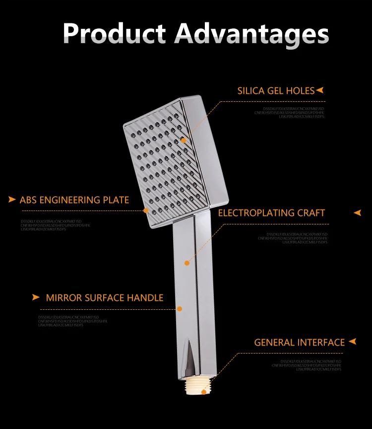 Zhangji 64 отверстия квадратная хромированная насадка для душа аксессуары для ванной комнаты АБС пластик Boost экономия воды душевая головка