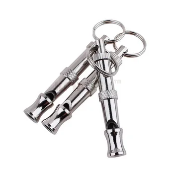 

1000pcs/lot New Pet Dog Puppy Adjustable Ultrasonic Sound Brass Training Whistle Silver