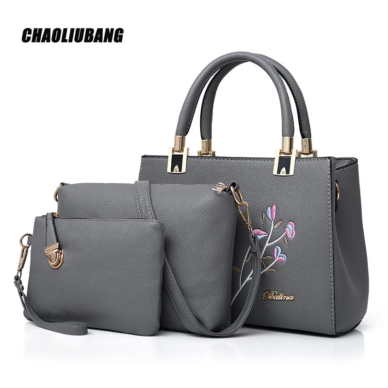 

2018 NEW Fashion 3pcs/set Women Handbags Famous Brand Designer PU Leather Women Bag Set High Quality Women Shoulder Bag Set-3637