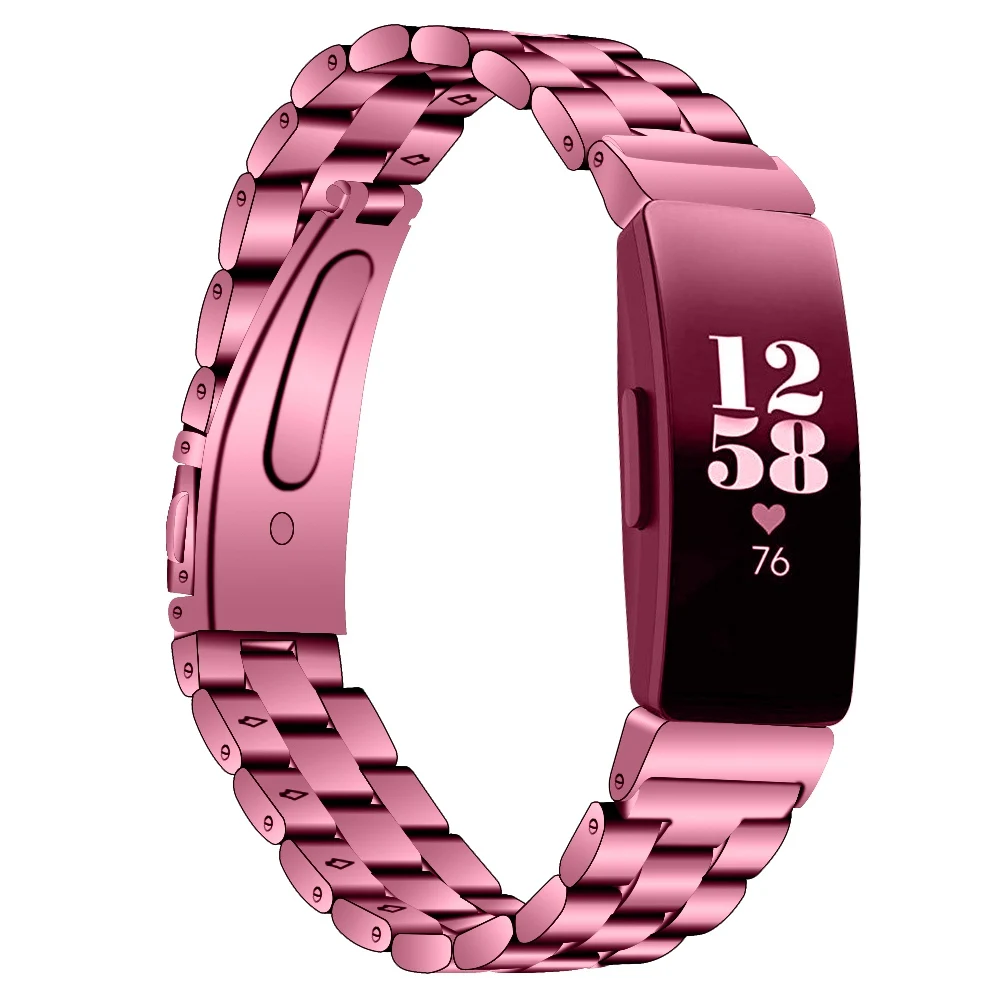 Три Бусы из нержавеющей стали ремешок для Fitbit Inspire огнеупорные часы