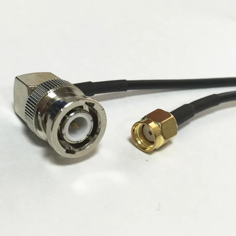 New Modem Coaxial Cable BNC Male Plug Right Angle Switch RP SMA Male Plug Connector RG174 Cable