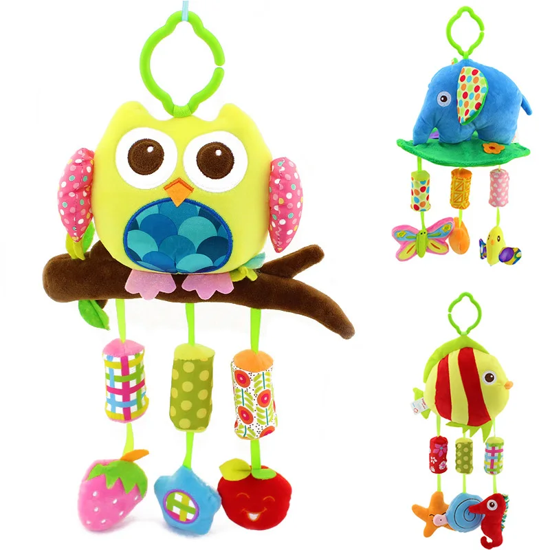 Buy Lovely baby owl plush doll lathe hanging bells