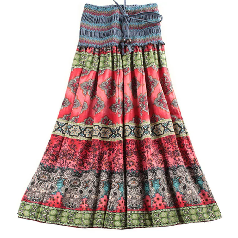 MWSFH Summer New Arrival Fashion Elastic Waist Bohemian Style Flower Printed font b Women b font