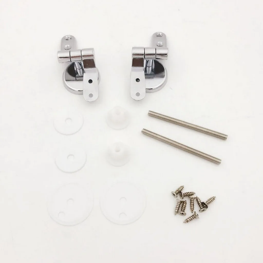Toilet Seat Hinge Replacement Chrome Toilet Mountings Zinc Alloy With Fittings for MDF Wooden Toilet Seat Resin Toilet Cover