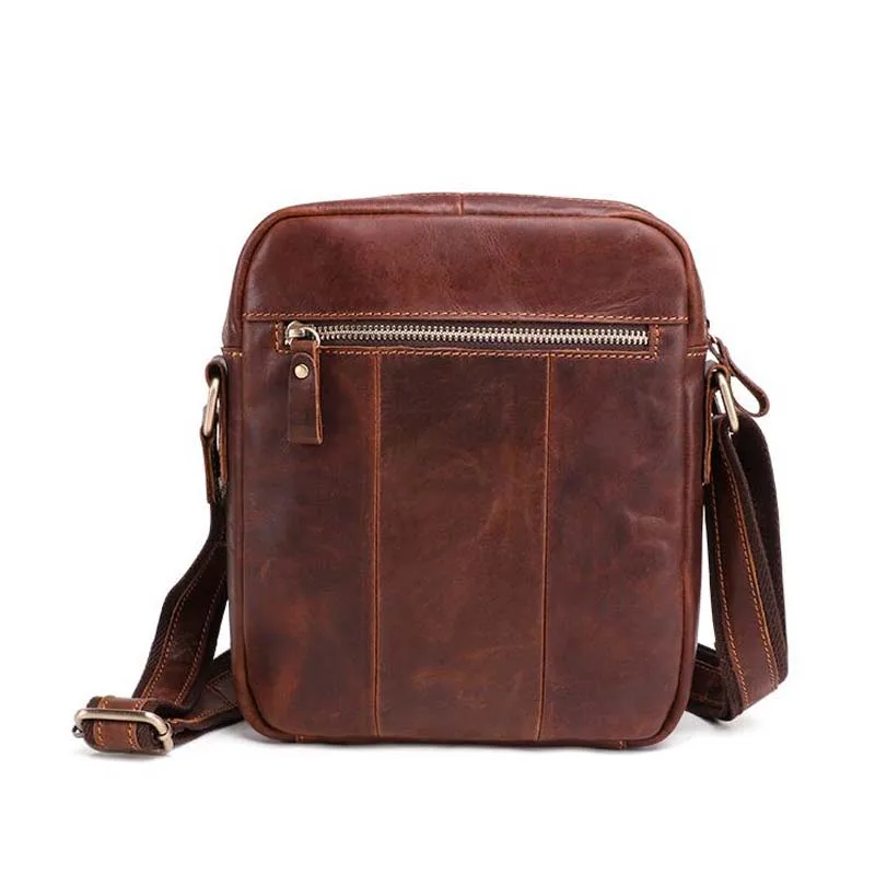 Винтажная мужская сумка-мессенджер, натуральная кожа, сумки через плечо, портативные сумки через плечо для телефона, много карманов, ретро сумки на молнии