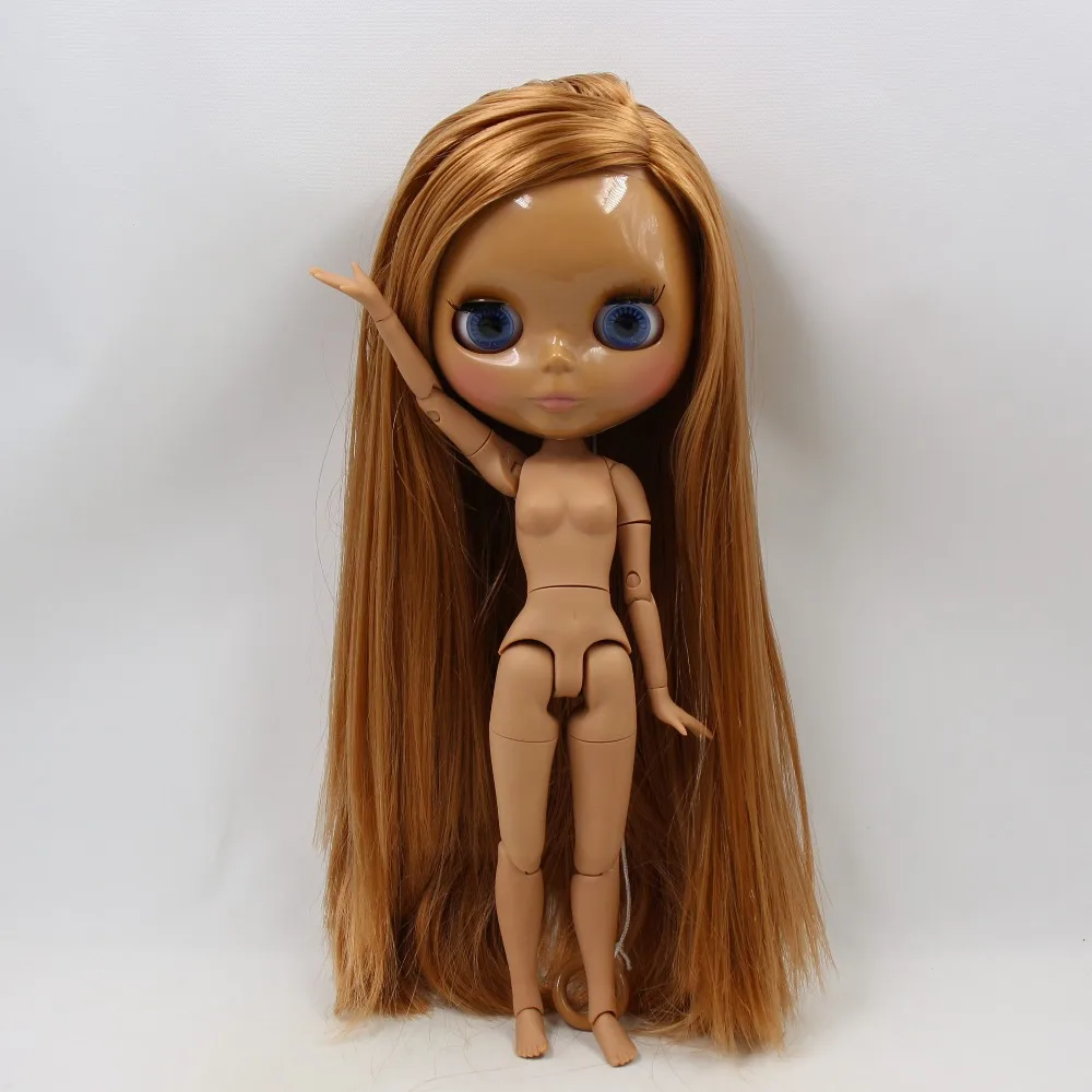 Neo Blythe Doll with Blonde Hair, Dark Skin, Shiny Cute Face & Custom Jointed Body 4