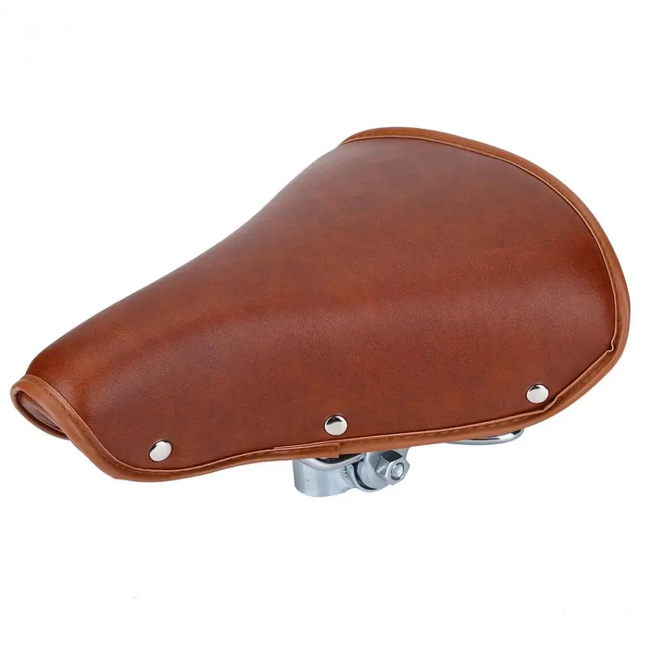 PU Leather + Metal Bicycle Saddle Brown Color Bicycle Seat Cover