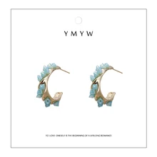 YMYW модные корейские геометрические серьги-гвоздики в форме с медными кристаллами 16 K массивные металлические серьги для женщин вечерние серьги Bijoux