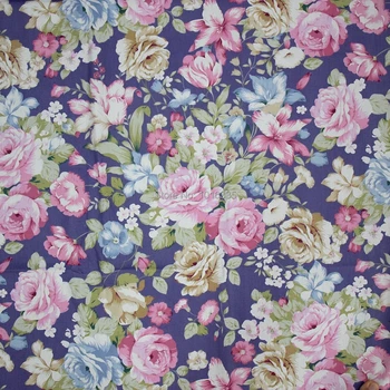 

160CM Width Big Floral Cotton Fabric Pink Rose Printed Cotton Patchwork Sewing Fabric